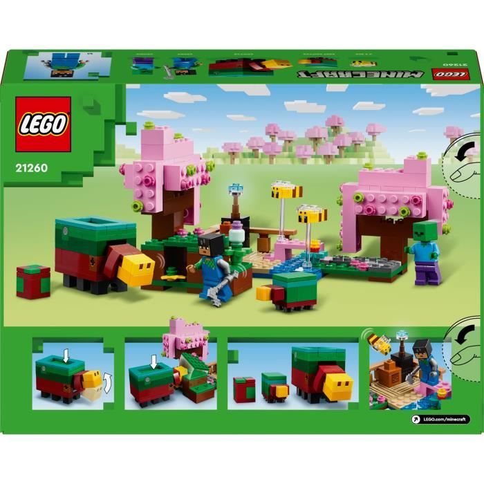 LEGO Minecraft 21260 Le jardin des cerisiers en fleurs - Minifigurines du jeu vidéo