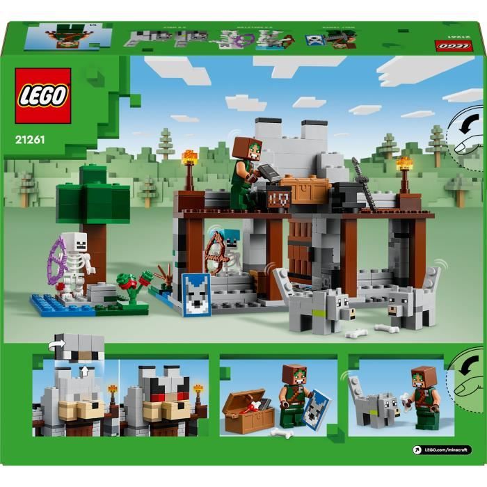 LEGO Minecraft 21261 La forteresse du loup - Jeu d’exploration sur le theme du squelette