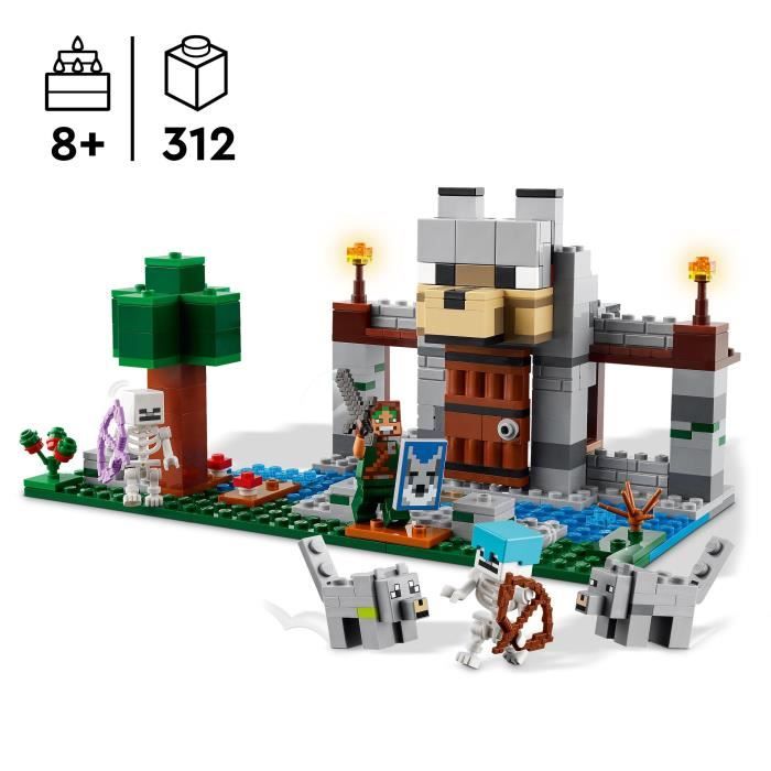 LEGO Minecraft 21261 La forteresse du loup - Jeu d’exploration sur le theme du squelette