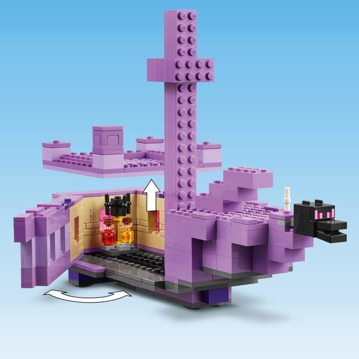 LEGO Minecraft 21264 Le dragon et le navire de l’Ender - Set inspiré des jeux vidéo