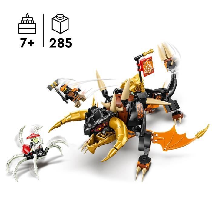 LEGO NINJAGO 71782 Le Dragon de Terre de Cole Évolution Jouet avec 2 Minifigurines