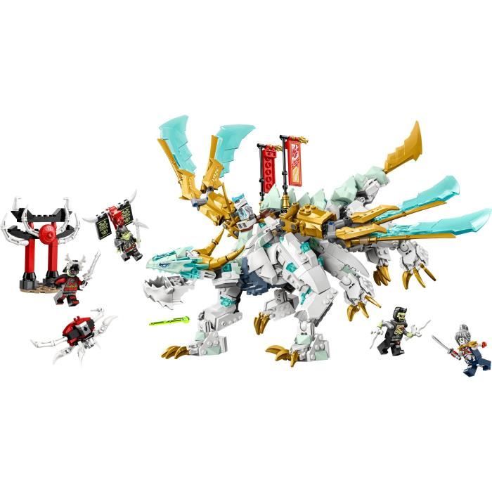 LEGO NINJAGO 71786 La Créature Dragon de Glace de Zane Jouet 2-en-1 Figurine de Dragon et Minifigurines