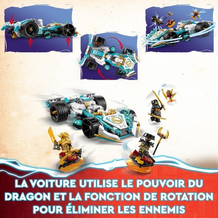 LEGO NINJAGO 71791 La Voiture de Course Spinjitzu: le Pouvoir du Dragon de Zane Jouet Enfants 7 Ans