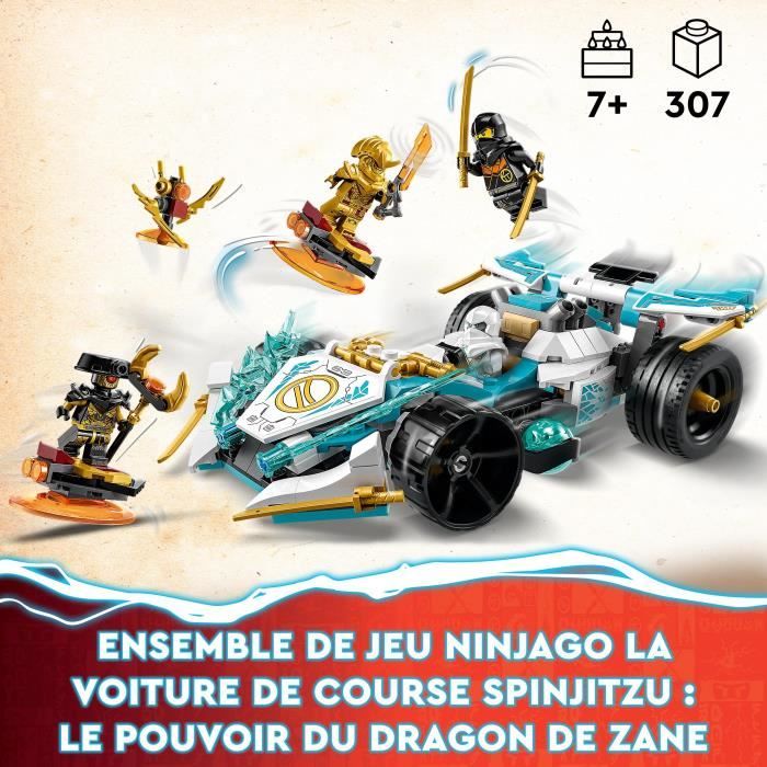 LEGO NINJAGO 71791 La Voiture de Course Spinjitzu: le Pouvoir du Dragon de Zane Jouet Enfants 7 Ans