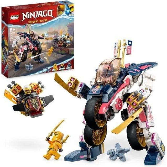 LEGO NINJAGO 71792 Le Robot Bolide Transformable de Sora Jouet de Ninja pour Enfants 8 Ans