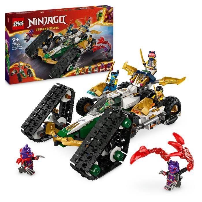 LEGO NINJAGO 71820 Le véhicule combiné de l’équipe des ninjas - Planeur bolide ou motos