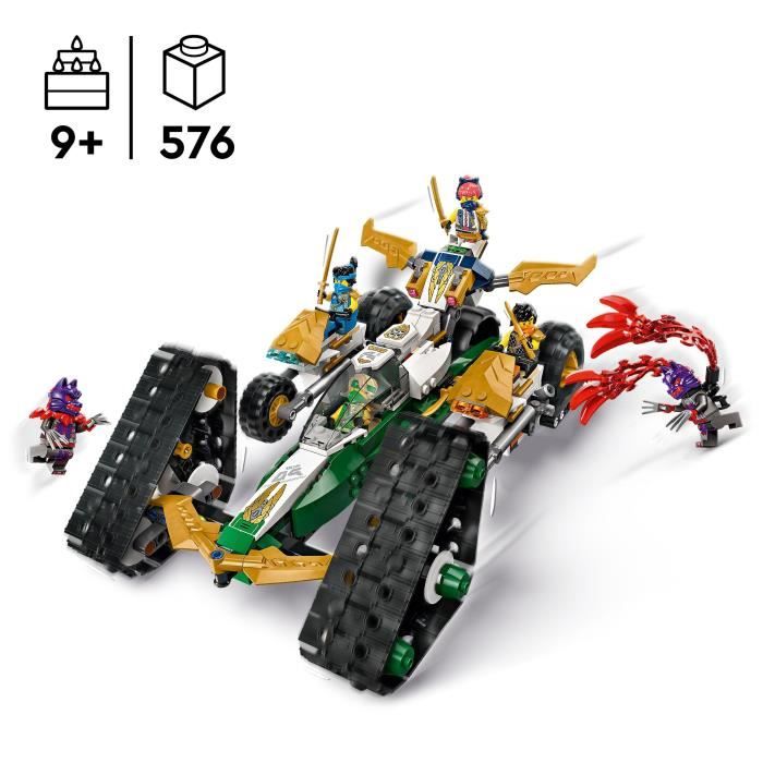 LEGO NINJAGO 71820 Le véhicule combiné de l’équipe des ninjas - Planeur bolide ou motos