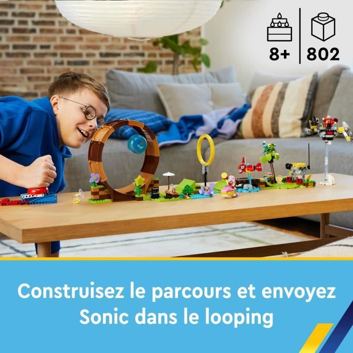 LEGO Sonic the Hedgehog 76994 Sonic et le Défi du Looping de Green Hill Zone Jouet pour Enfants avec 9 Personnages