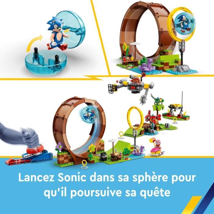 LEGO Sonic the Hedgehog 76994 Sonic et le Défi du Looping de Green Hill Zone Jouet pour Enfants avec 9 Personnages