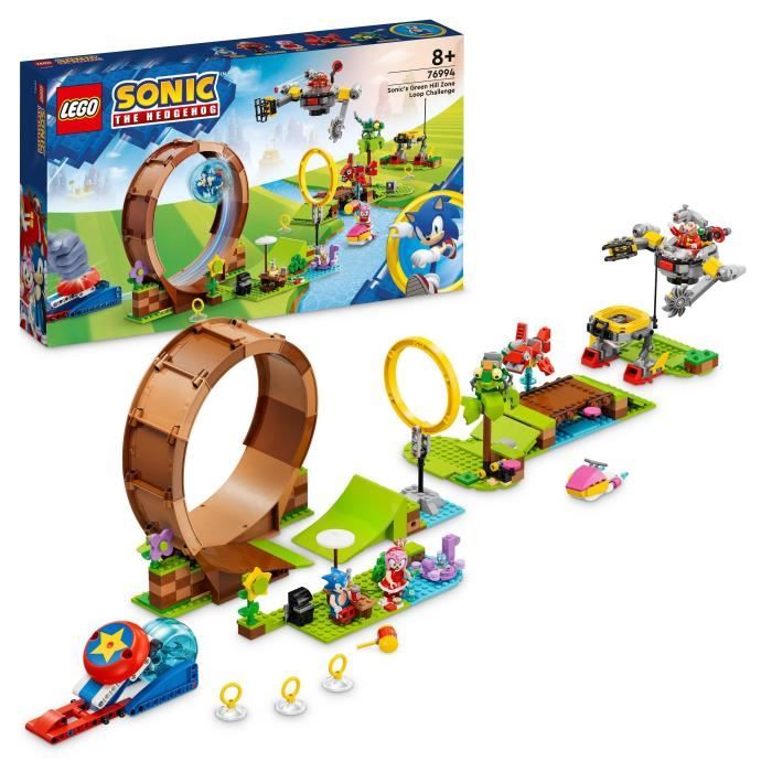 LEGO Sonic the Hedgehog 76994 Sonic et le Défi du Looping de Green Hill Zone Jouet pour Enfants avec 9 Personnages