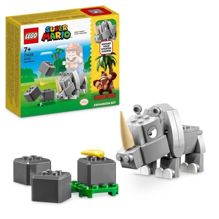 LEGO Super Mario 71420 Ensemble d’Extension Rambi le Rhinocéros Jouet a Combiner avec un Pack de démarrage