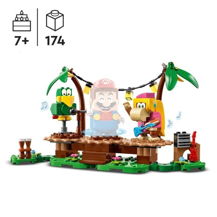 LEGO Super Mario 71421 Ensemble d’Extension Concert de Dixie Kong dans la Jungle a Combiner avec Pack de Démarrage