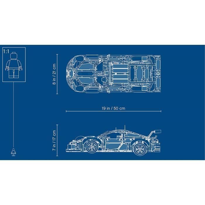 LEGO - Voiture de Course Technic Porsche 911 RSR Détaillée a Construire - Modele de Collection - 42096