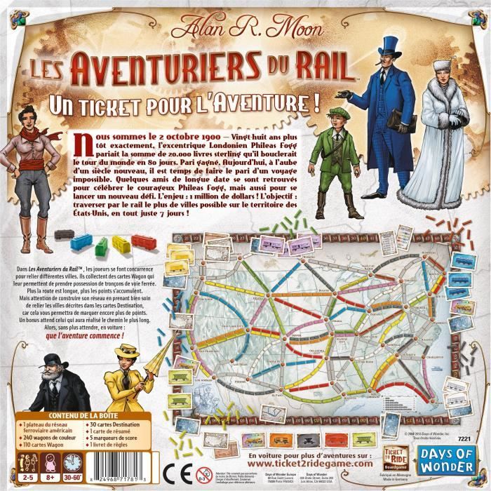 Les Aventuriers du Rail - Unbox Now - Jeu de société - a partir de 8 ans - 2 a 5 joueurs - Compatible avec Alexa