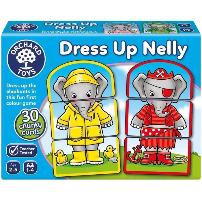 Les tenues de Nelly l’éléphant - Jeu correspondance couleurs - ORCHARD