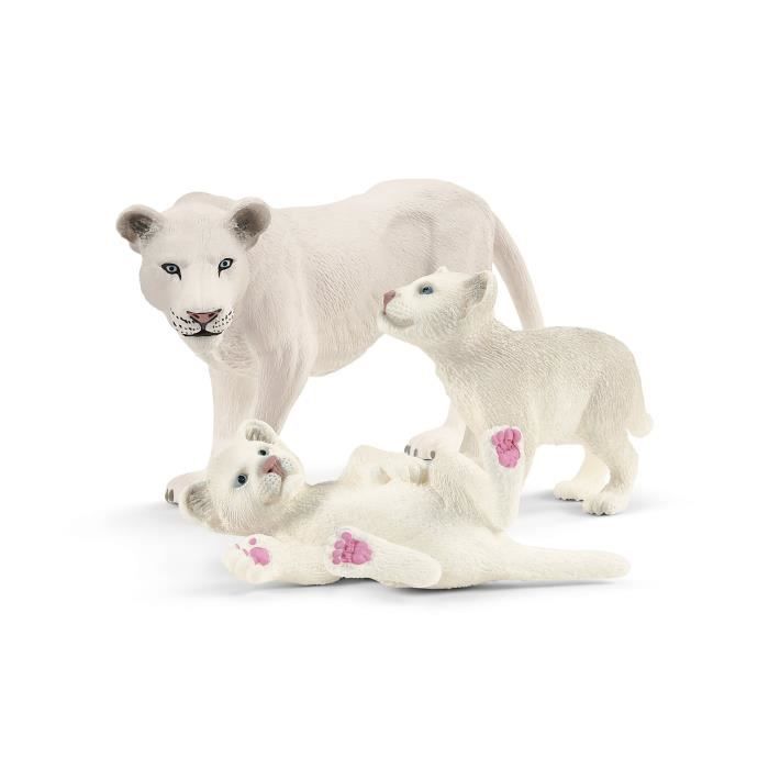 Lionne avec bébés Coffret schleich avec figurines lion et 2 lionceaux Jouet Durable Amusant et Pédagogique -Parfait