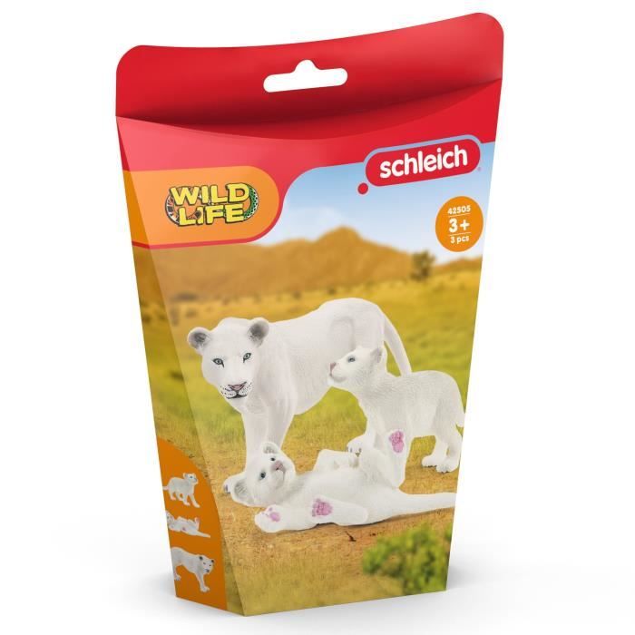 Lionne avec bébés Coffret schleich avec figurines lion et 2 lionceaux Jouet Durable Amusant et Pédagogique -Parfait