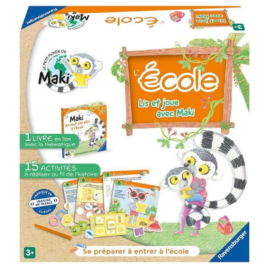 Lis et joue avec Maki - L’Ecole - Premier jeu de société pour enfants - a partir de 3 ans - 22356 - Ravensburger