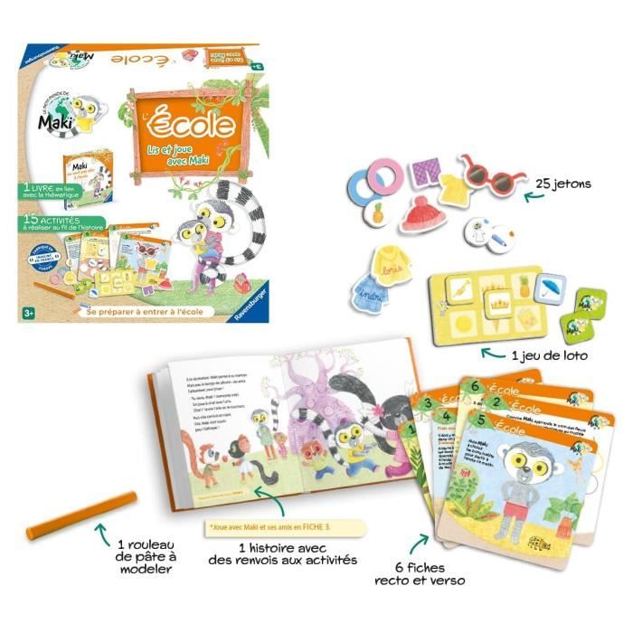 Lis et joue avec Maki - L’Ecole - Premier jeu de société pour enfants - a partir de 3 ans - 22356 - Ravensburger