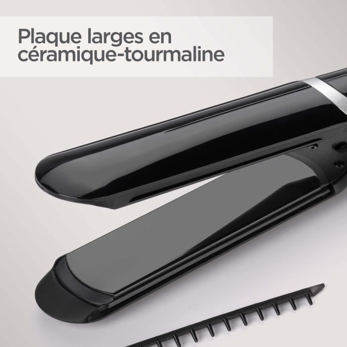 Lisseur - BaByliss - ST397E Sleek Control Wide - Avec plaques Tourmaline Céramique et peigne amovible