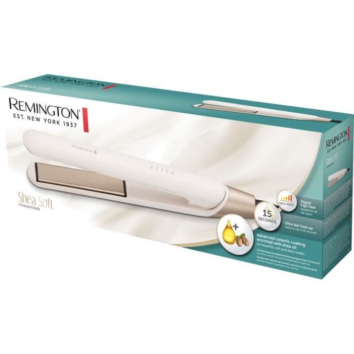 Lisseur REMINGTON S4740 Shea Soft 5 températures de 150 a 230° - revetement Advanced Ceramic enrichi a l’huile de karité