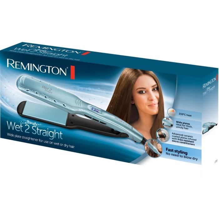 Lisseur - REMINGTON - Wet2Straight S7350 - Plaques larges - Soins a l’huile d’argan et Vitamine E