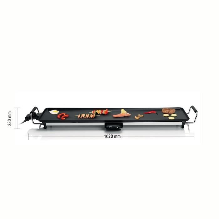 LITTLE BALANCE 8239 Happy Plancha 90 Plancha électrique 8-10 personnes Plaque XXL anti-adhésive Tout aliment 2000W