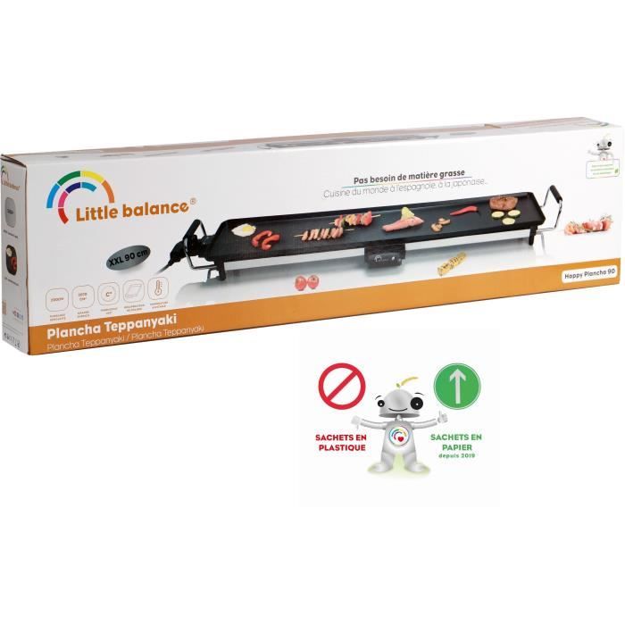 LITTLE BALANCE 8239 Happy Plancha 90 Plancha électrique 8-10 personnes Plaque XXL anti-adhésive Tout aliment 2000W