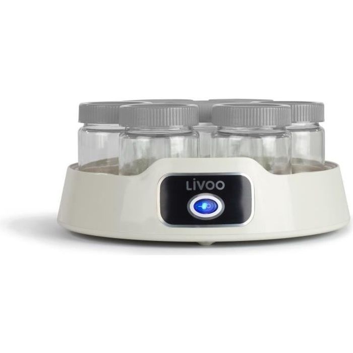 LIVOO - Yaourtiere - DOP180G - 14 pots en verre avec couvercle a visser - Capacité par pot: 170ml