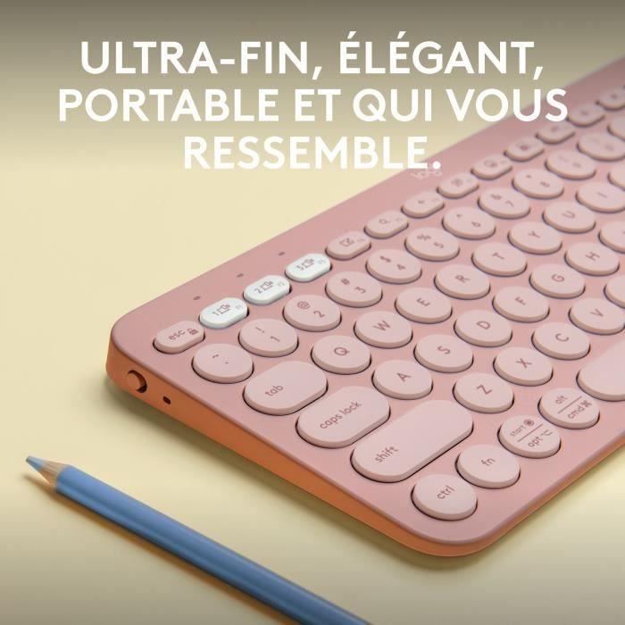 LOGITECH - Clavier sans fil - Pebble Keys 2 K380s - Bluetooth - Bouton Easy - Switch - Rose - (920 - 011805) - Paloma Tech