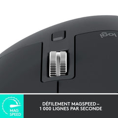 Logitech - Souris sans fil - MX Master 3S Performance, Ergonomique - Graphite - Paloma Tech