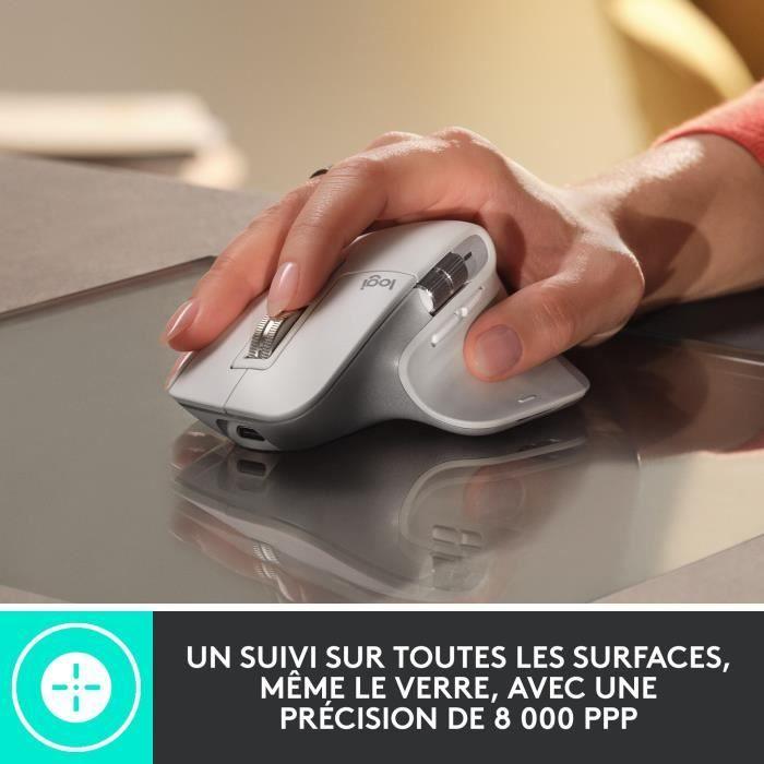 Logitech - Souris sans fil - MX Master 3S Performance, Ergonomique - Pale Grey - Paloma Tech