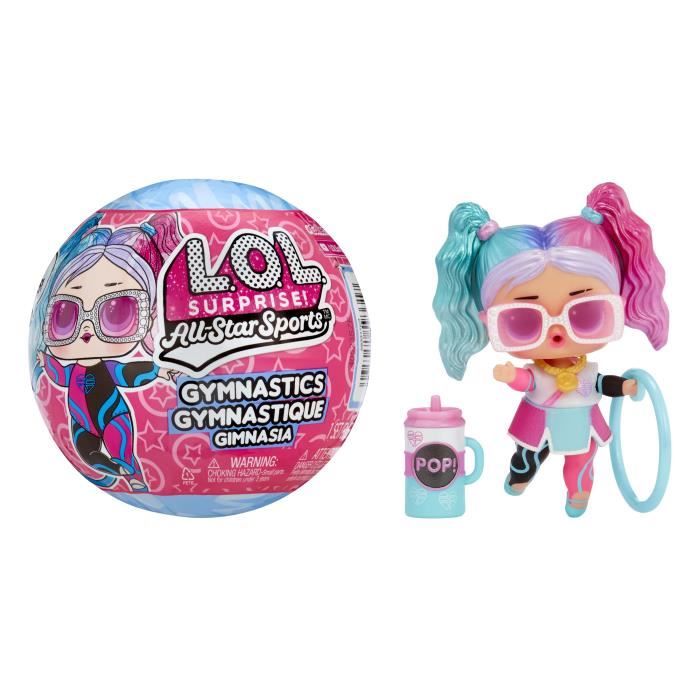 LOL Surprise All Star Sports - Gymnastique - Poupée 7,5cm -Boule se transforme en poutre - 8 Surprises - Dés 3 ans