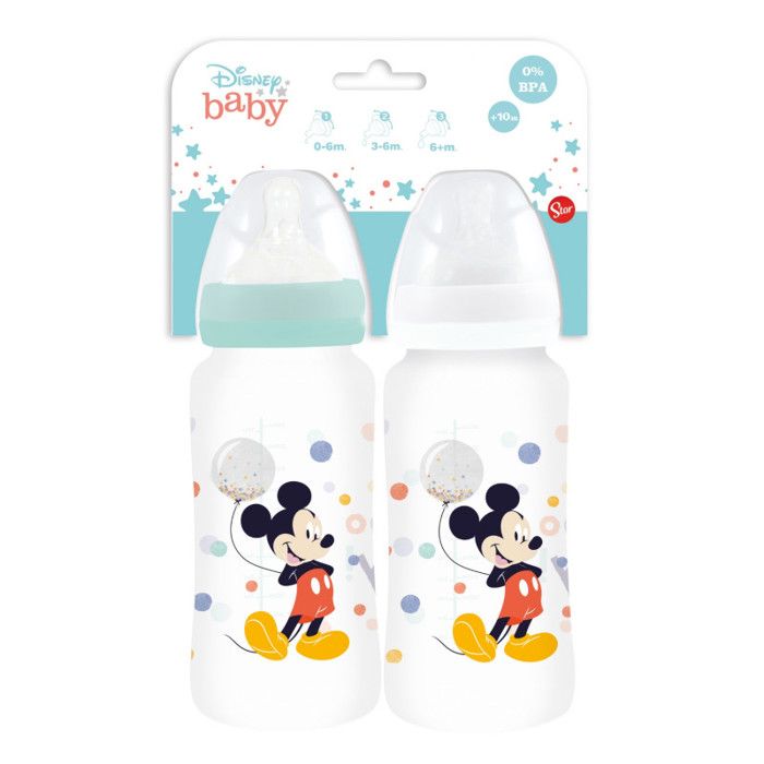 Lot de 2 biberons THERMOBABY MICKEY COOL - 360ml - Anti coliques - Débit 3 positions