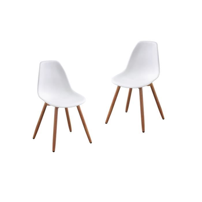 Lot de 2 chaises de jardin en PP - Blanc - 50 x 55 x 85,5 cm AUCUNE