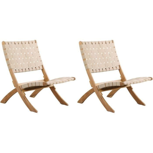 Lot de 2 fauteuils de jardin VERONE en bois d'acacia FSC et corde naturelle BEAU RIVAGE