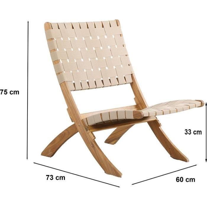 Lot de 2 fauteuils de jardin VERONE en bois d'acacia FSC et corde naturelle BEAU RIVAGE