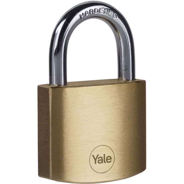 Lot de 4 Cadenas laiton - YALE - Y110B/40/122/4 - 40 mm - Anse acier - 3 clés - Casier Scolaire Ecole vestiaire