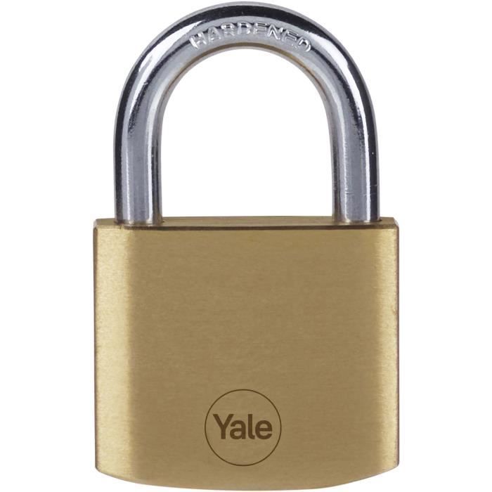 Lot de 4 Cadenas laiton - YALE - Y110B/40/122/4 - 40 mm - Anse acier - 3 clés - Casier Scolaire Ecole vestiaire