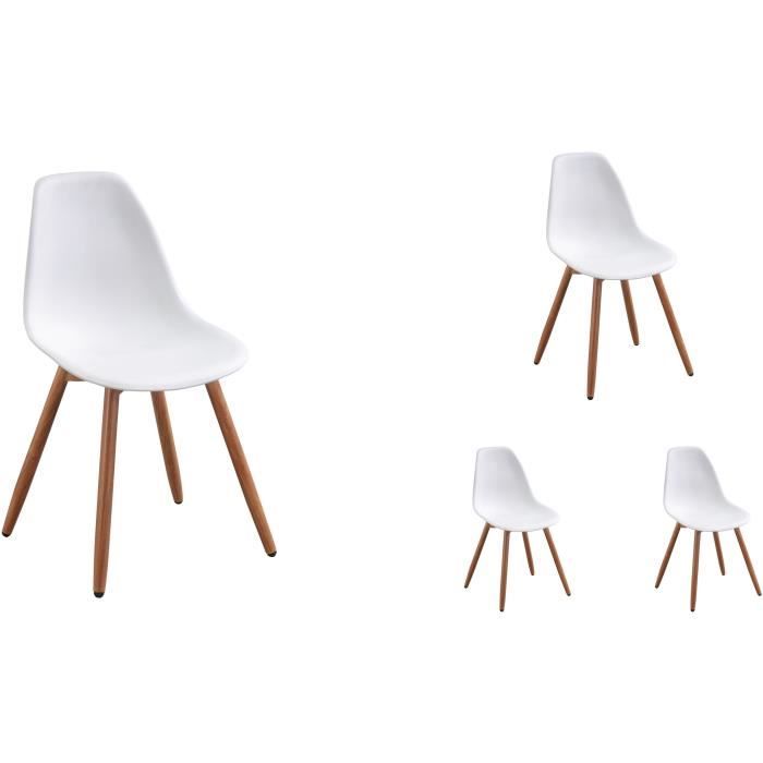 Lot de 4 chaises de jardin en polypropylene - Blanc - 50 x 55 x 85,5 cm AUCUNE