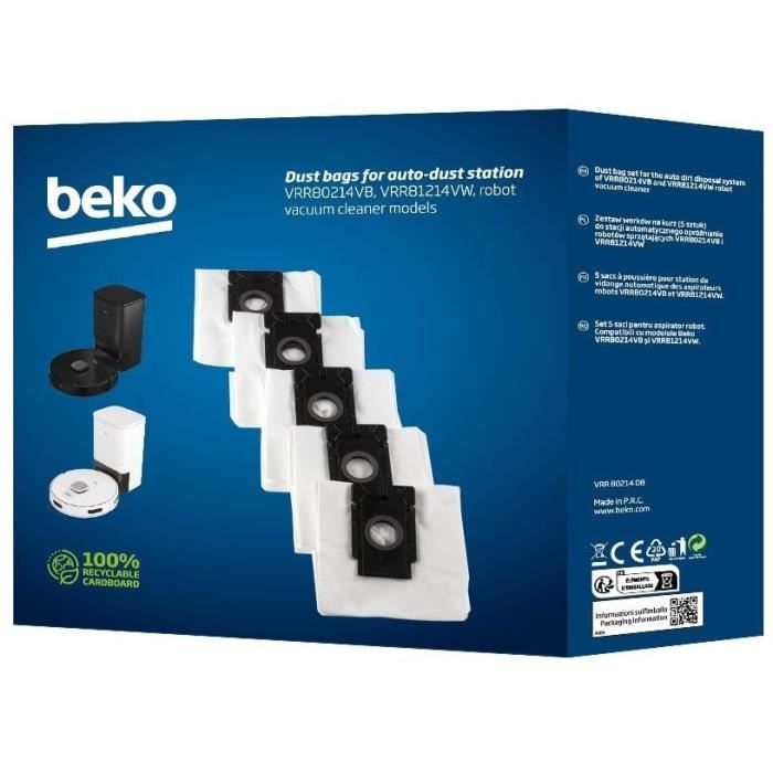 Lot de 5 sacs de rechange pour Aspirateur Robot Beko en boîte