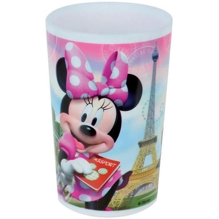 Lot Vaisselle Disney Minnie - FUN HOUSE - 006377 - Verre Assiette Creuse Assiette Plate Gourde Boîte Goûter et Couverts