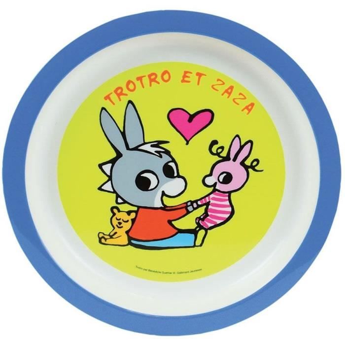 Lot Vaisselle Trotro pour Enfant - FUN HOUSE - 006374 - Verre Assiette Plate Couverts et Peluche Douce