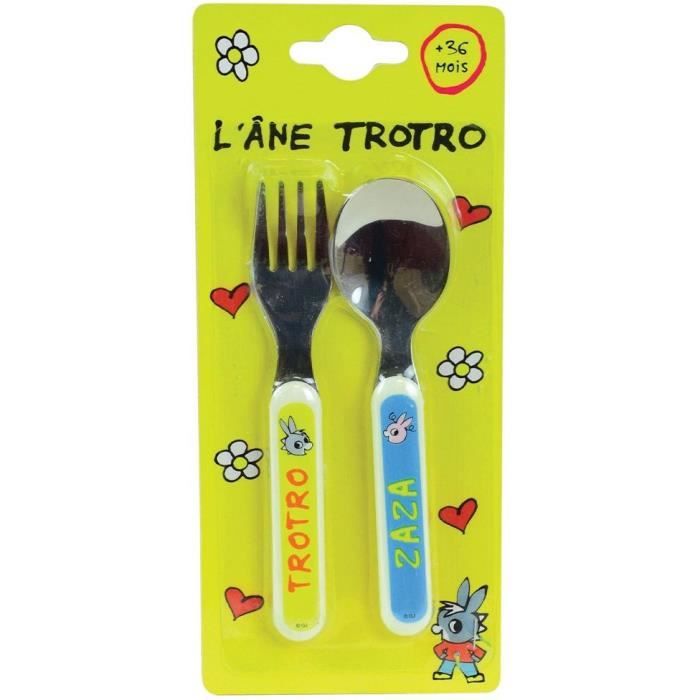 Lot Vaisselle Trotro pour Enfant - FUN HOUSE - 006374 - Verre Assiette Plate Couverts et Peluche Douce