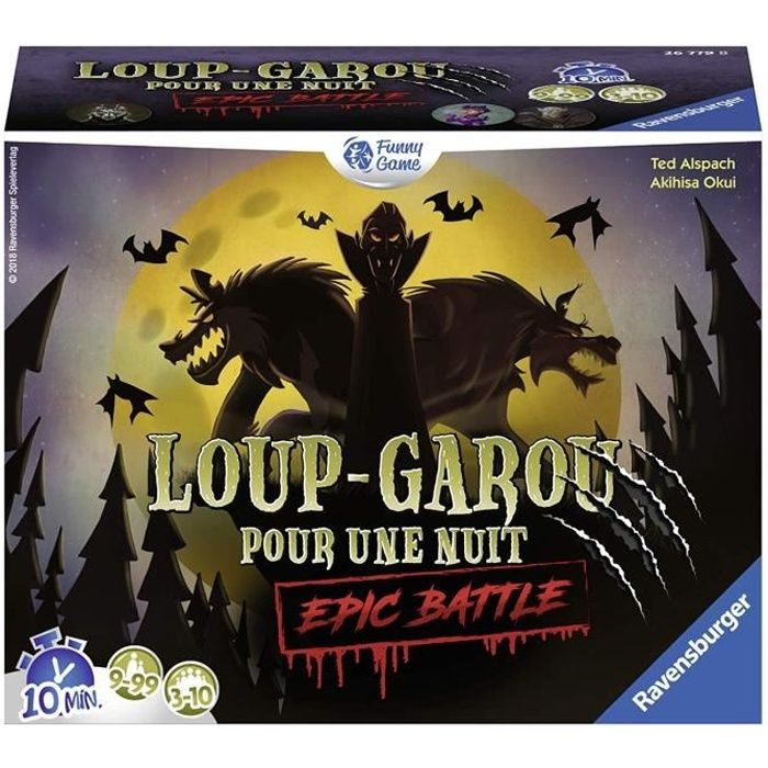 Loup-Garou pour une Nuit - Epic Battle - Ravensburger - Jeu d’ambiance Enfants et Adultes - Jeu de rôle - 3 a 10