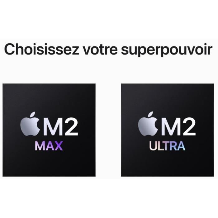 Mac mini Apple Mac Studio 512Go SSD Puce M2 Max CPU 12 coeurs GPU 30 coeurs 2023