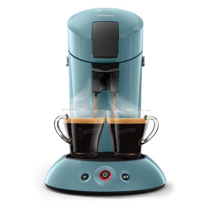 Machine a café dosette SENSEO ORGINAL Philips HD6553/21 Booster d’arômes Crema plus 1 ou 2 tasses Bleu Gris