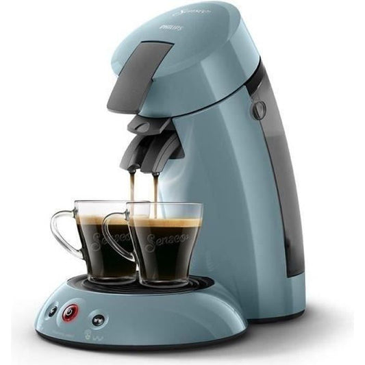 Machine a café dosette SENSEO ORGINAL Philips HD6553/21 Booster d’arômes Crema plus 1 ou 2 tasses Bleu Gris