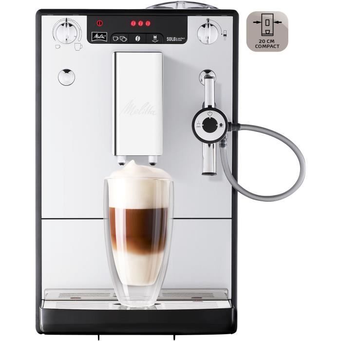 Machine a café expresso avec broyeur MELITTA Solo & Perfect Milk E957-203 - Argent - 15 bars - 1400 Watts