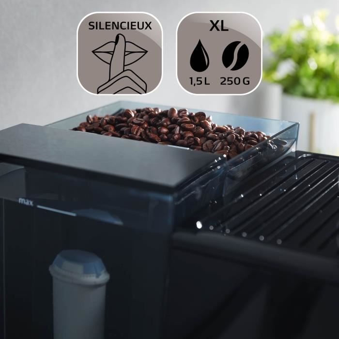 Machine a café - MELITTA - Avanza F270-100 - Réservoir d’eau 1,5 L - Réservoir a grains 250 g - 1450 W - Gris titanium